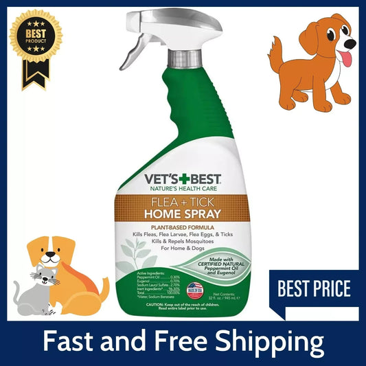 Vet'S Best Flea and Tick Home Spray Flea Treatment for Dogs/Cats 32Oz. Order Now