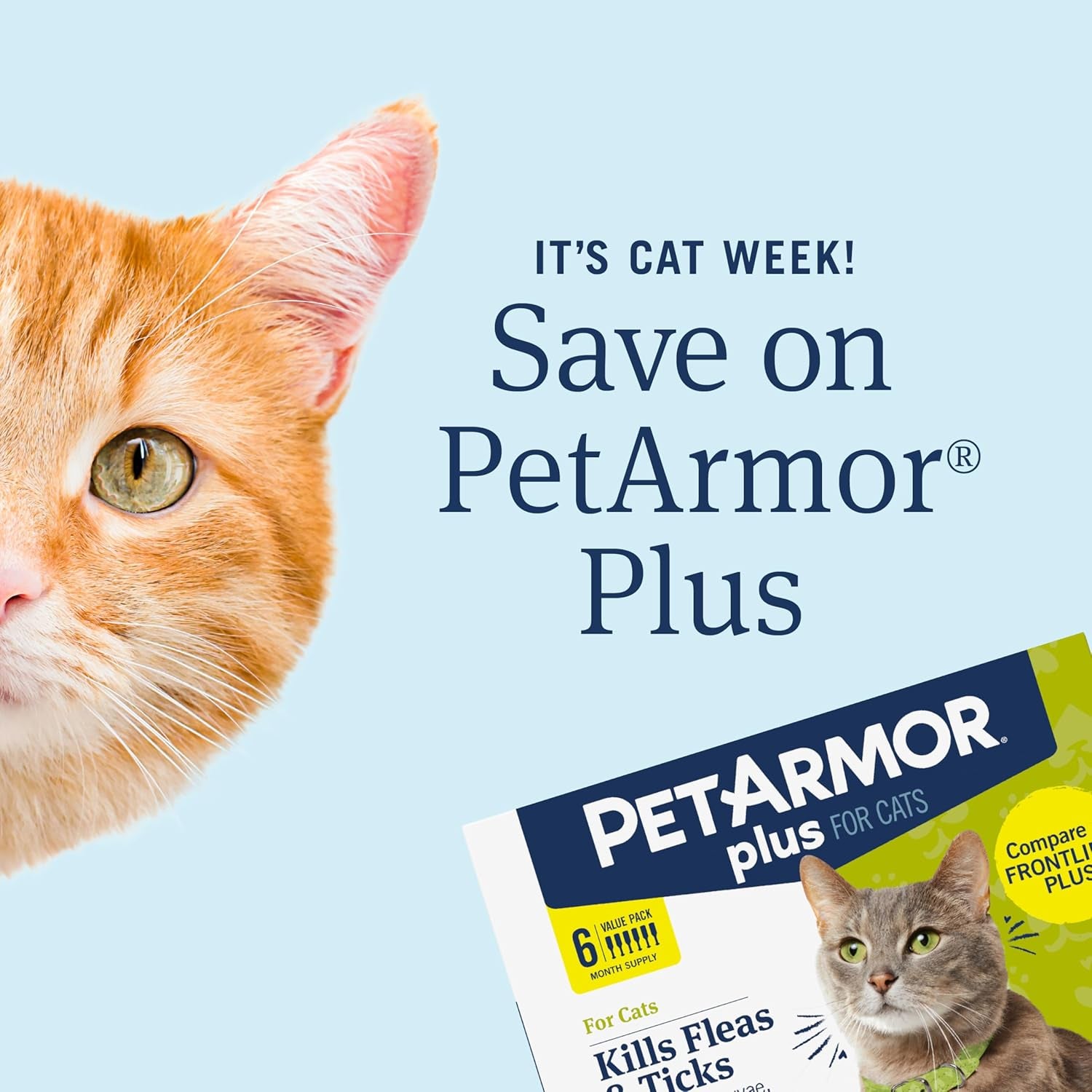 plus Flea and Tick Prevention for Cats, Cat Flea and Tick Treatment, 3 Doses, Waterproof Topical, Fast Acting, Cats over 1.5 Lbs